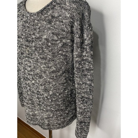 J Crew Womens Sweater XL Black White Heather Long Sleeve Tunic - Picture 3 of 7